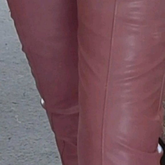 Pink Faux Leather PU jogger pants - Picture 9 of 9